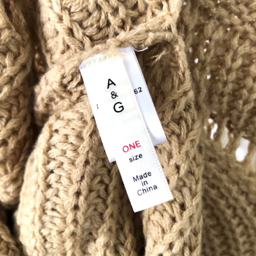 A&G SWEATER CROCHET OPENWORK BAT WING O/S - Picture 7 of 8